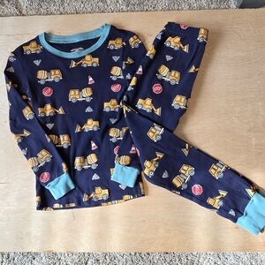 Navy Construction Truck Long Sleeve And  Pajama Pant Set Boys 7